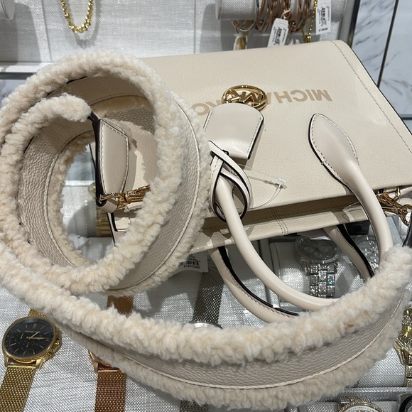 Michael Kors Mirella Small Pebbled Leather Shopper Top Zip Crossbody XBody Bag - Picture 8 of 16